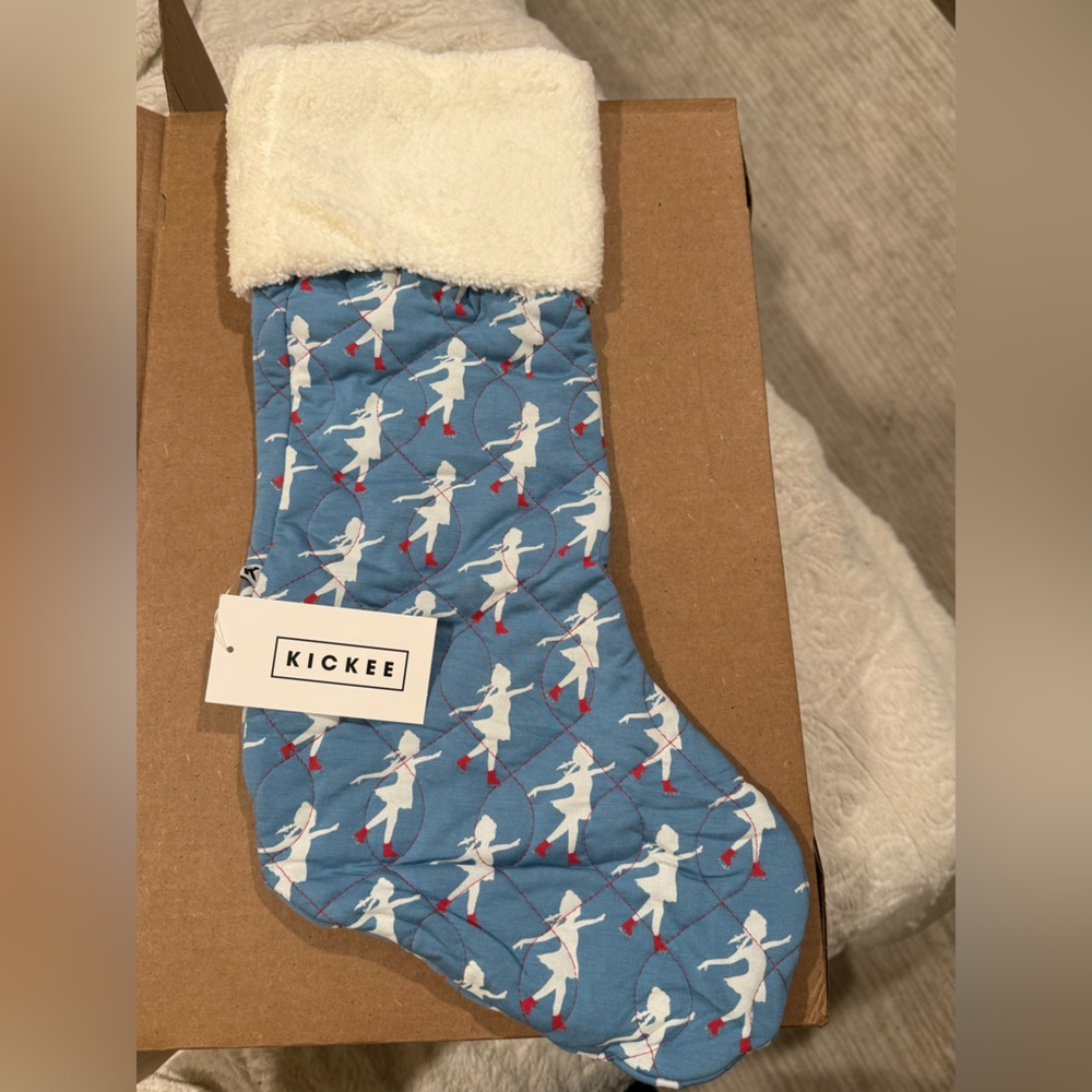Kickee Pants Blue moon ice skater holiday stocking nwt